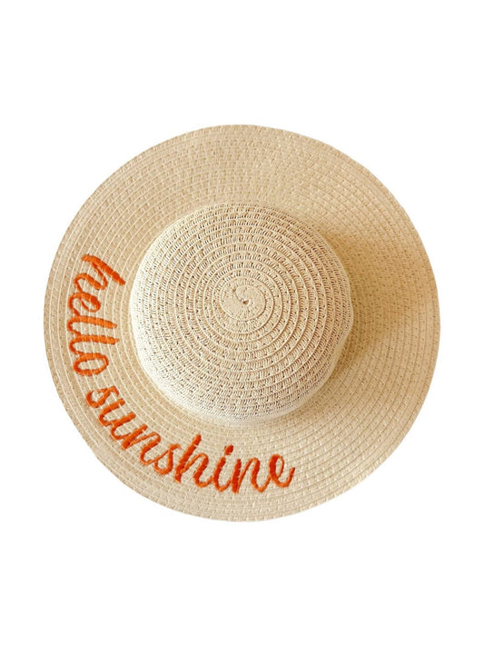 Wide Brim Woven Sunhat, Hello Sunshine