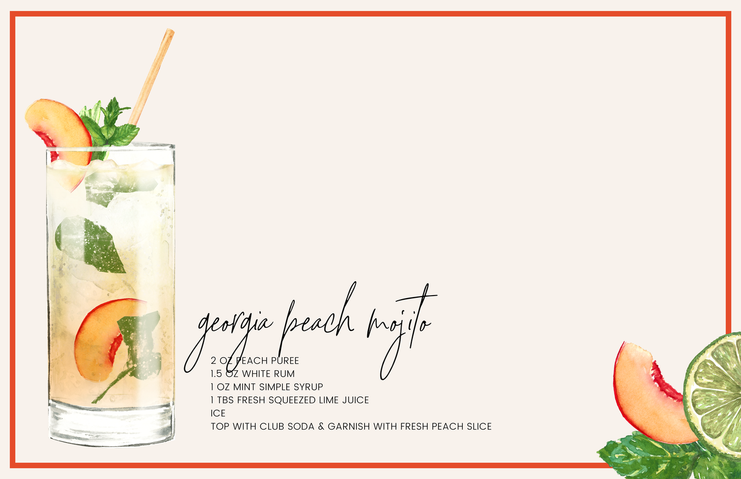 Acrylic Tray COCKTAILS insert set of 10