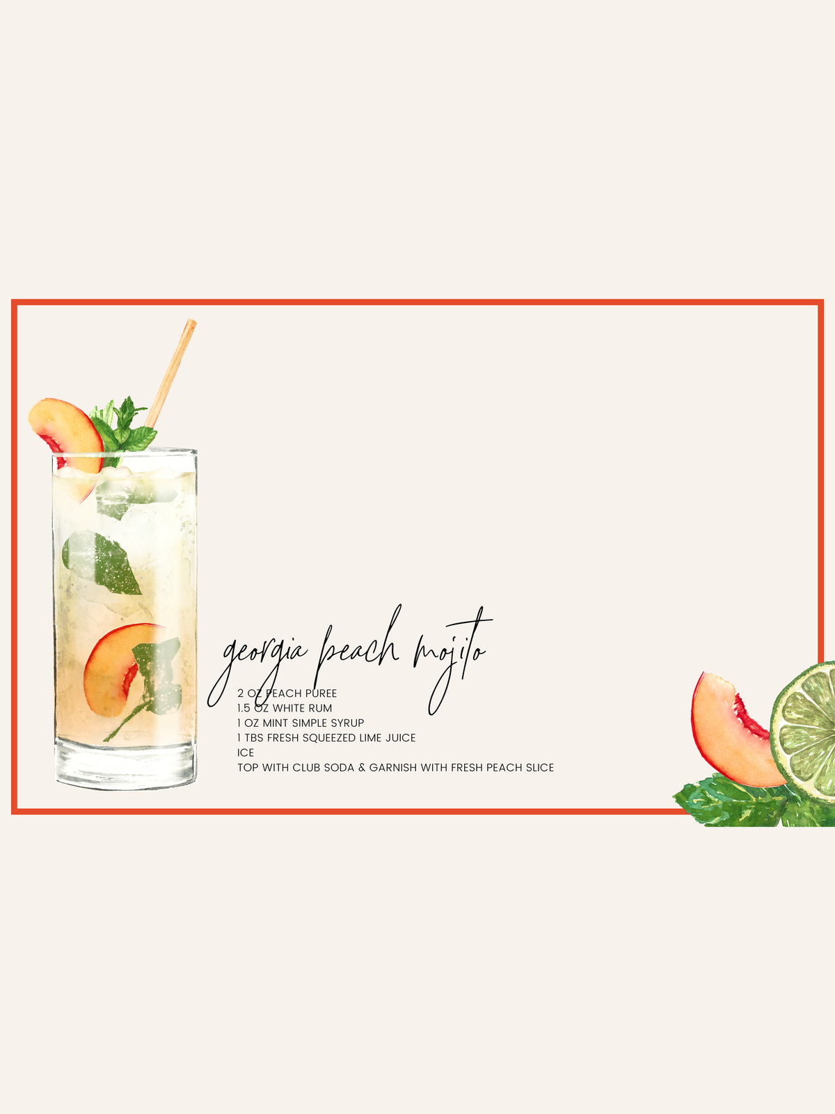 Acrylic Tray COCKTAILS insert set of 10