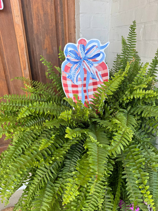 Red white and Blue Jar