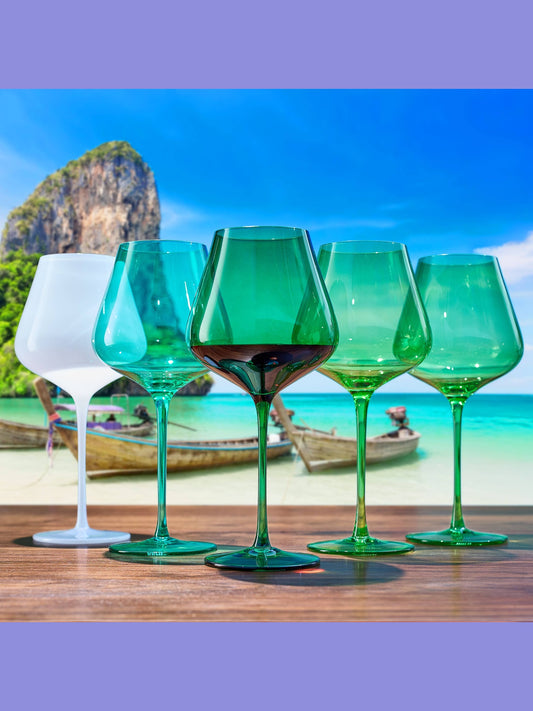 Beaches of the Thai Islands Wine Glassware | 5 Set, 20 OZ