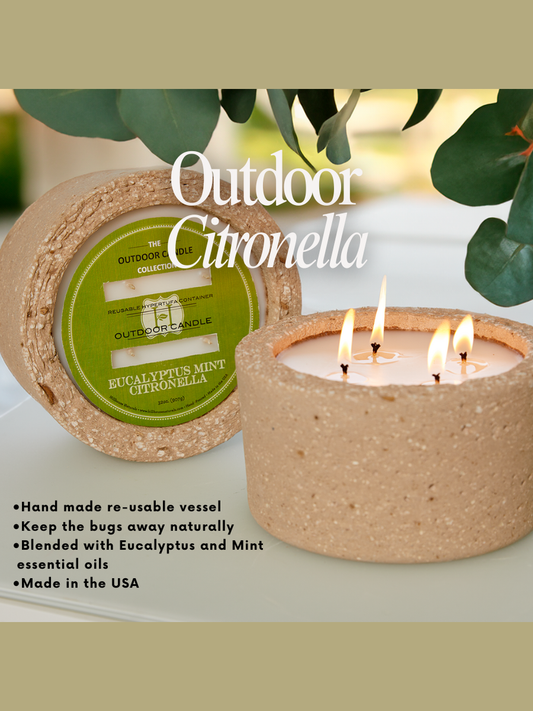 Eucalyptus Mint Citronella Outdoor Concrete Candle 32oz.