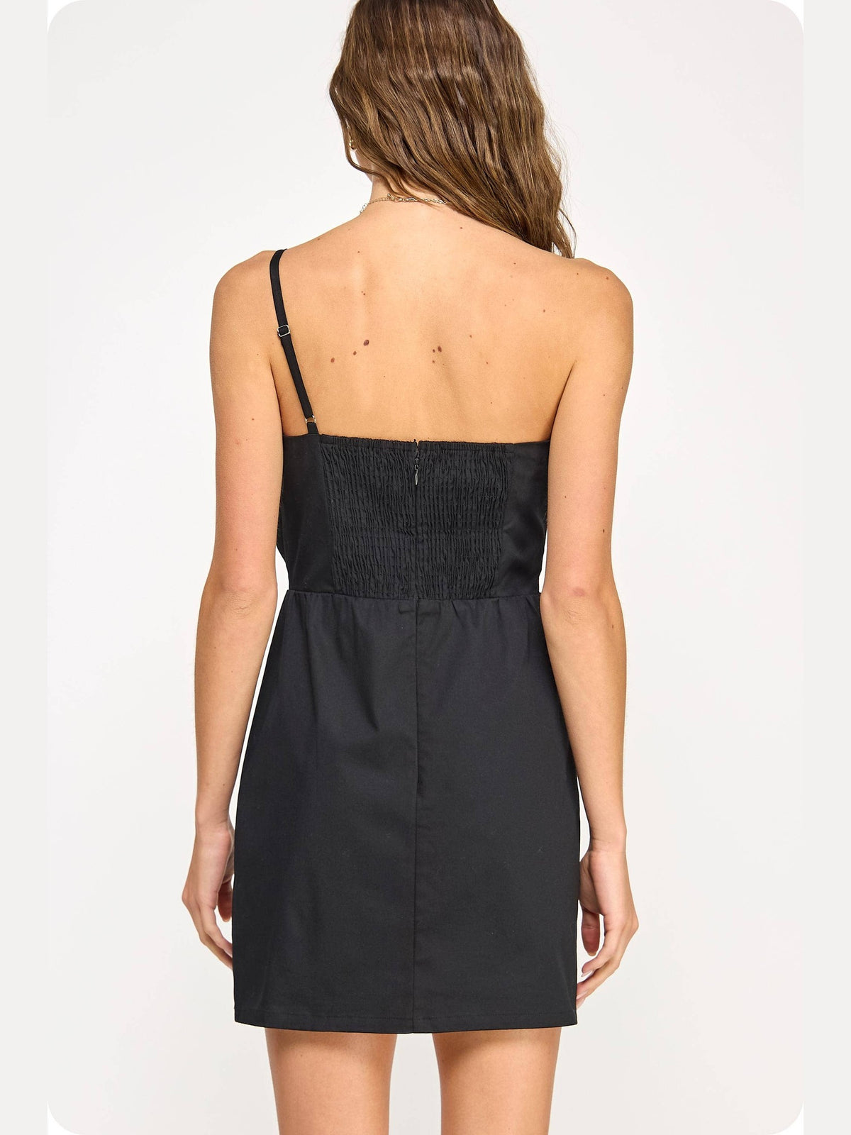Knotted Flower Bow Mini Dress