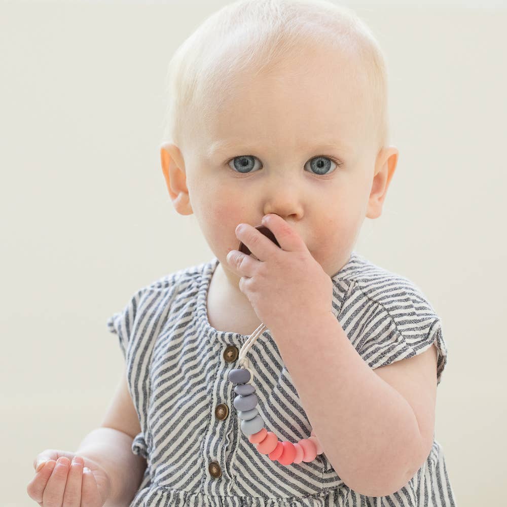 Pink Multicolor Pacifier Clip