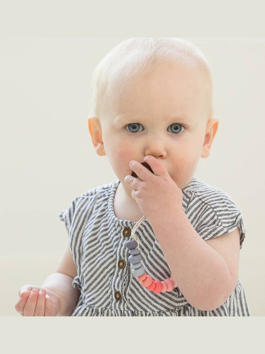 Pink Multicolor Pacifier Clip