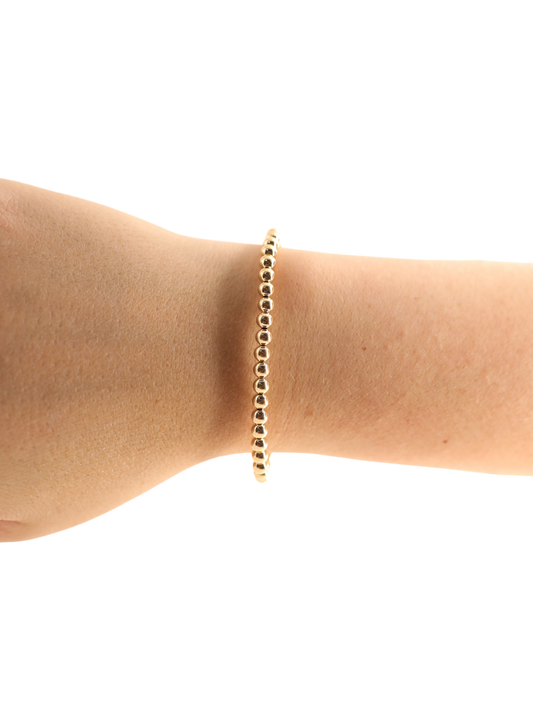 4MM Gold Beaded Bracelet