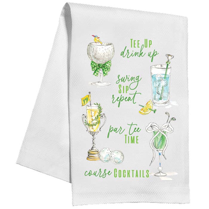 Golf Cocktails Kitchen Towel
