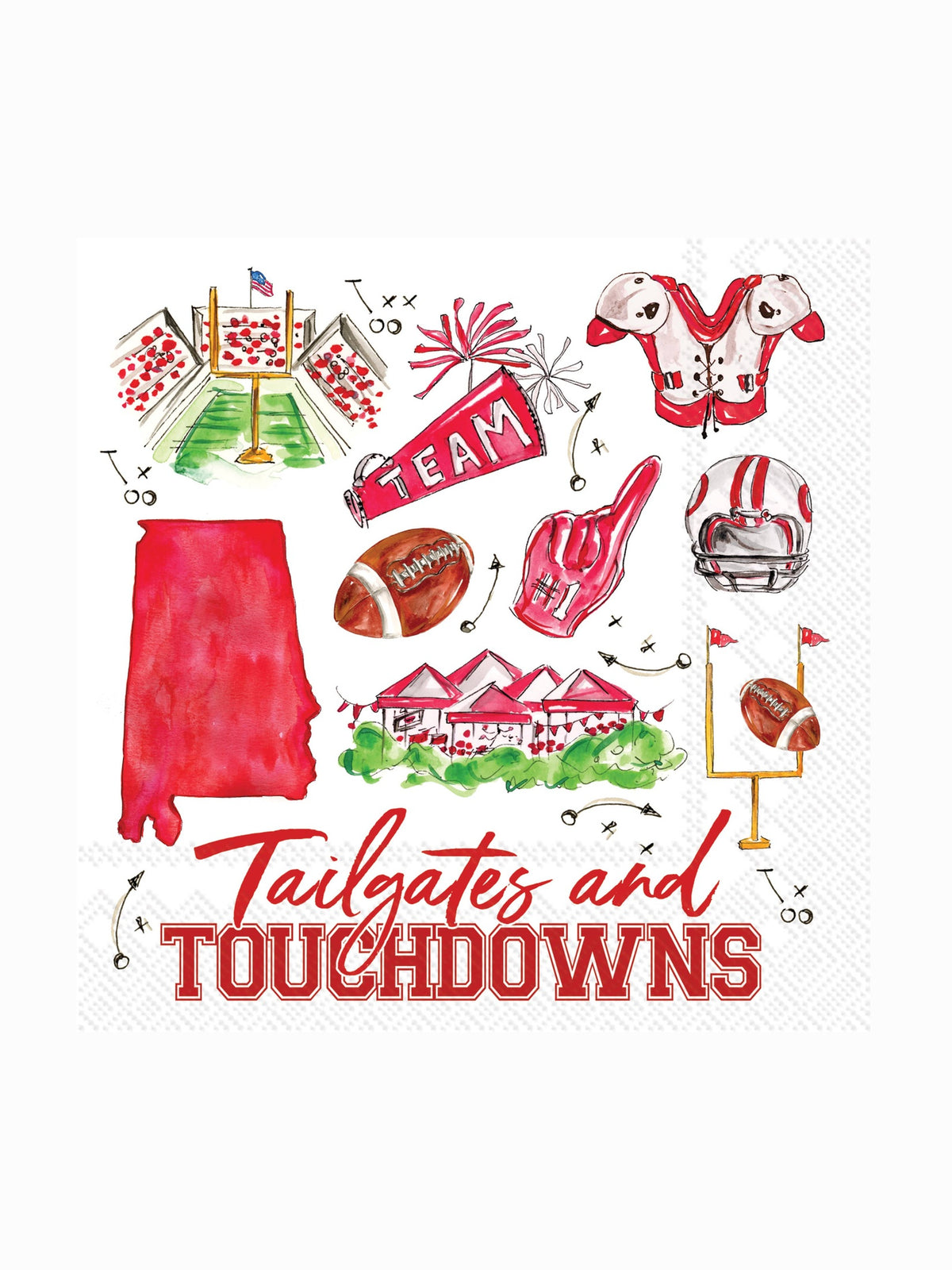 Paper Cocktail Napkins 20 Ct Tuscaloosa Al Pep Rally