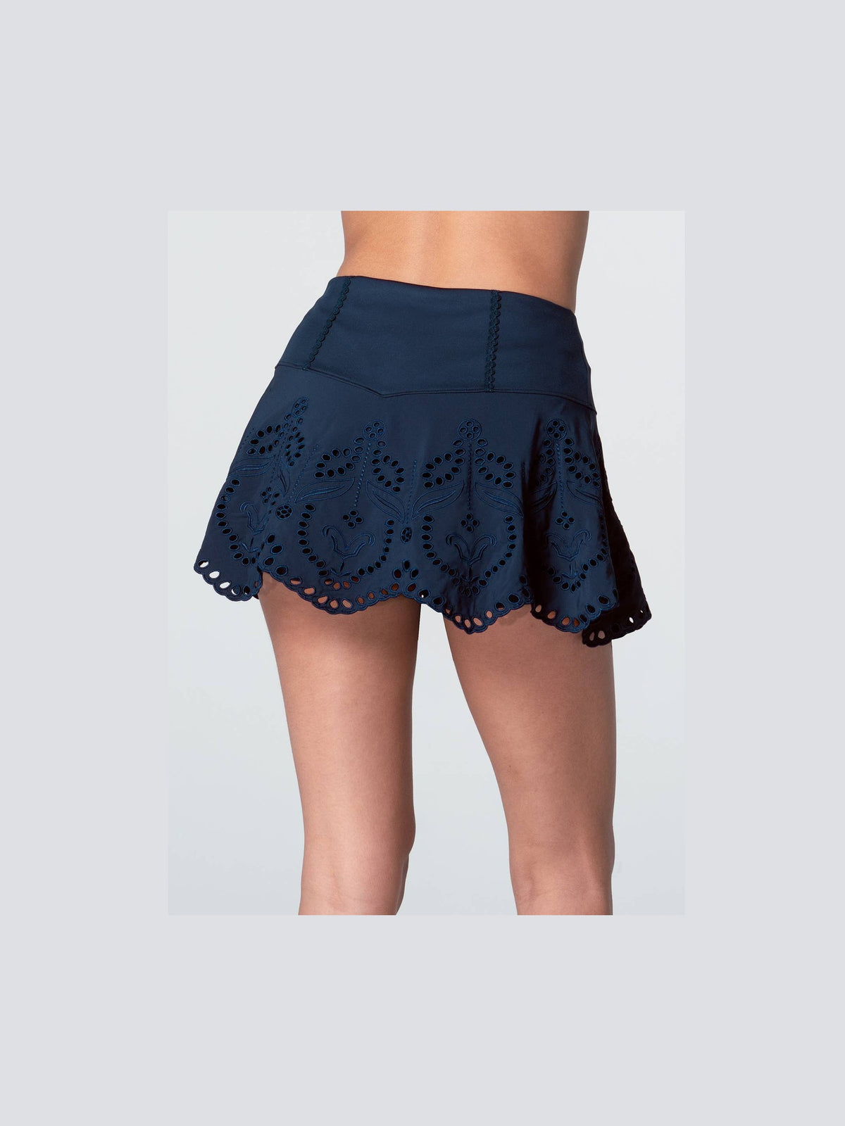 Eyelet You Win Skirt - Midnight