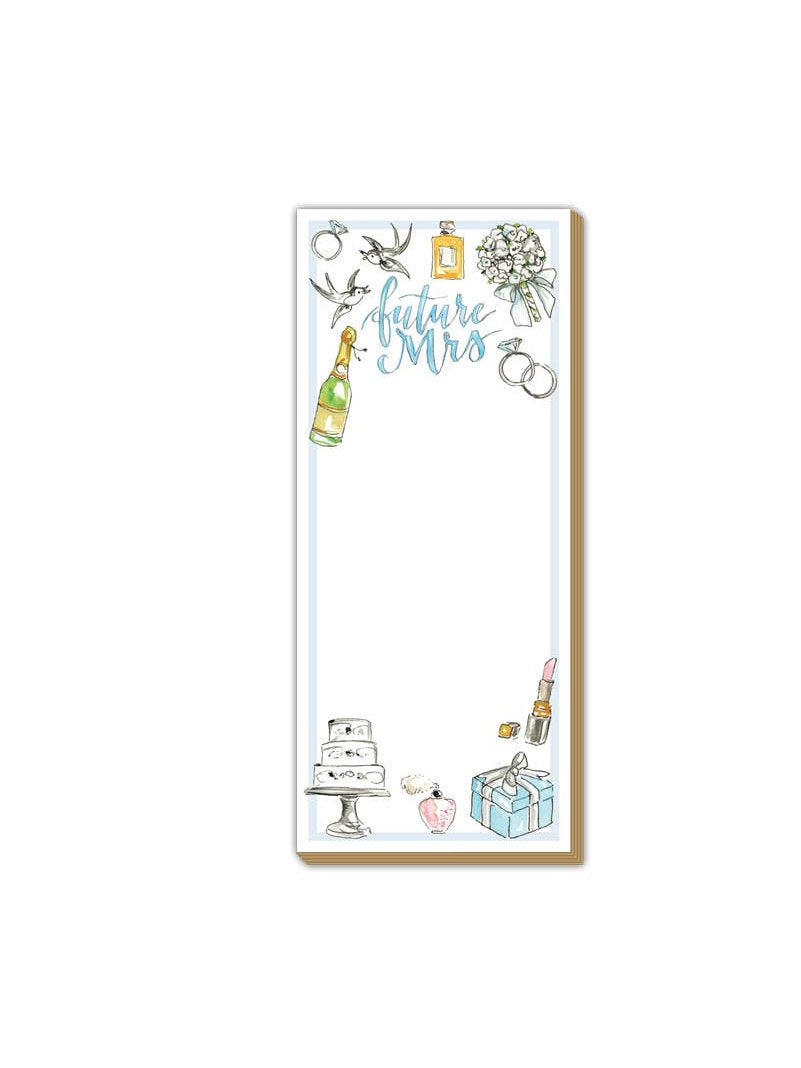 Handpainted Future Mrs with Bridal Luxe Skinny Pad