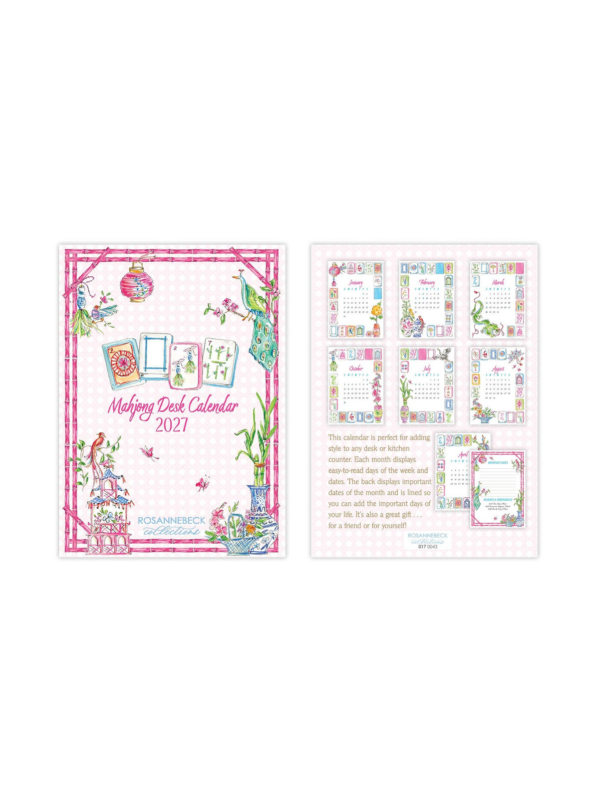 Calendar 2027 Handpainted Mahjong