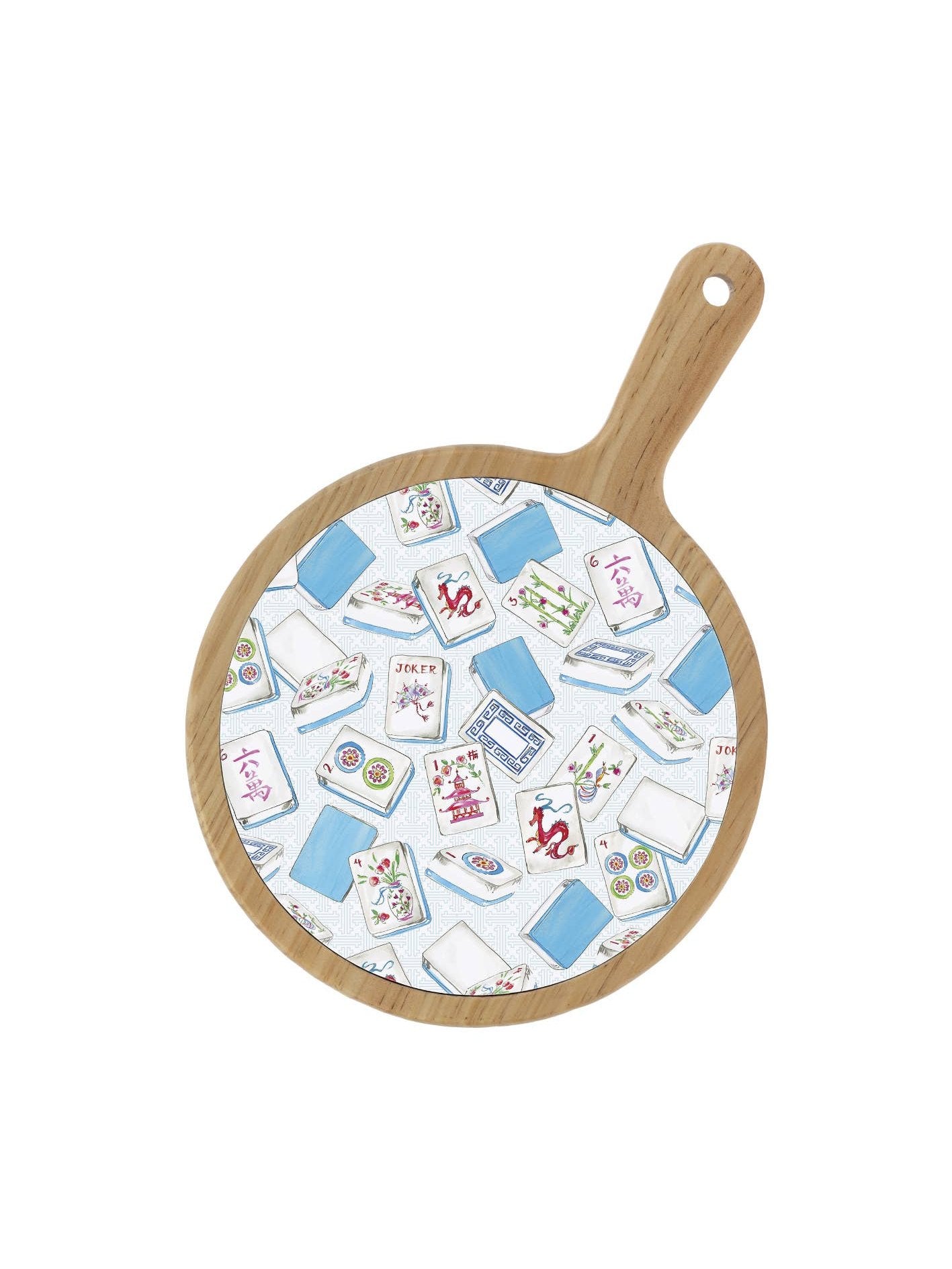 Mahjong Bamboo & Ceramic Cheese Board Rosanne Beck