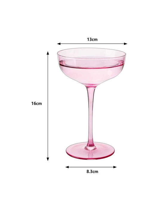 Colored Coupe Glass | 7oz |Rose Color