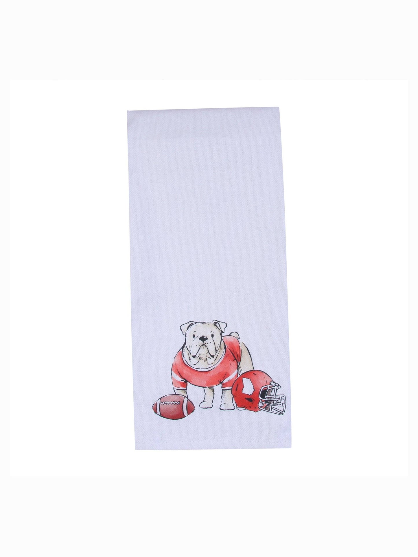 Bulldog with Football and Helmet Tea Towel