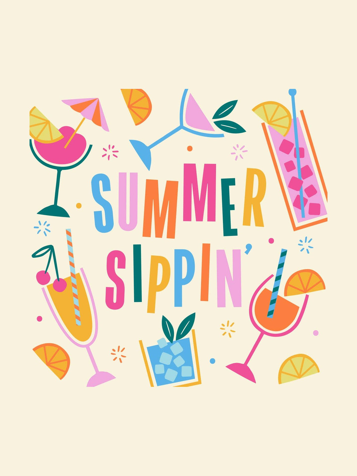 Funny Cocktail Napkins | Summer Sippin