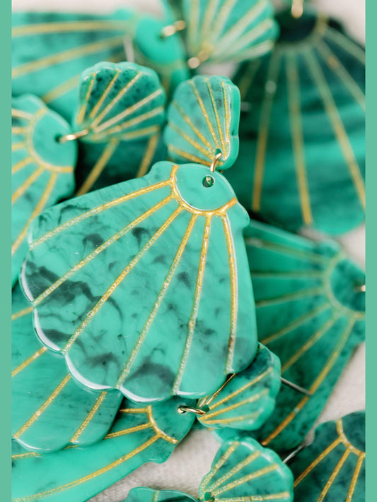 Turquoise Shell Statement Earrings