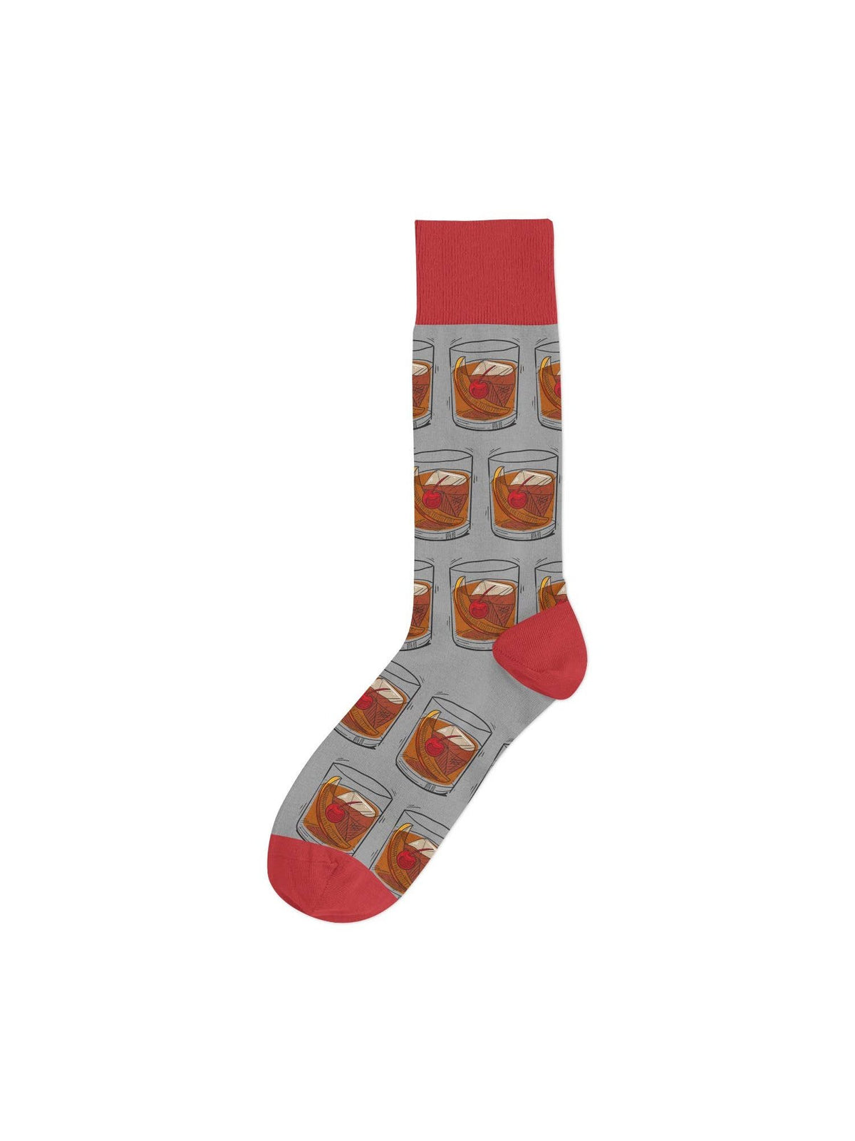 Old Fashioned Bourbon Whiskey Grey Repeat Socks