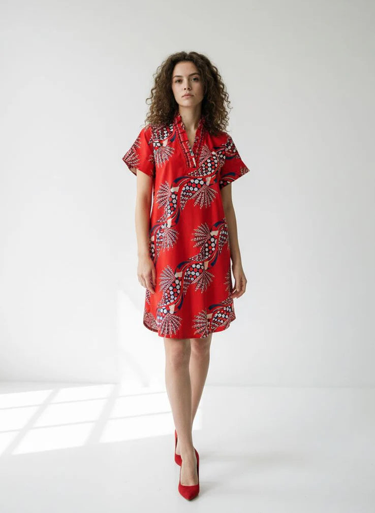 Alana Dress - Crimson Ascent