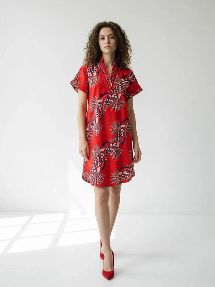 Alana Dress - Crimson Ascent