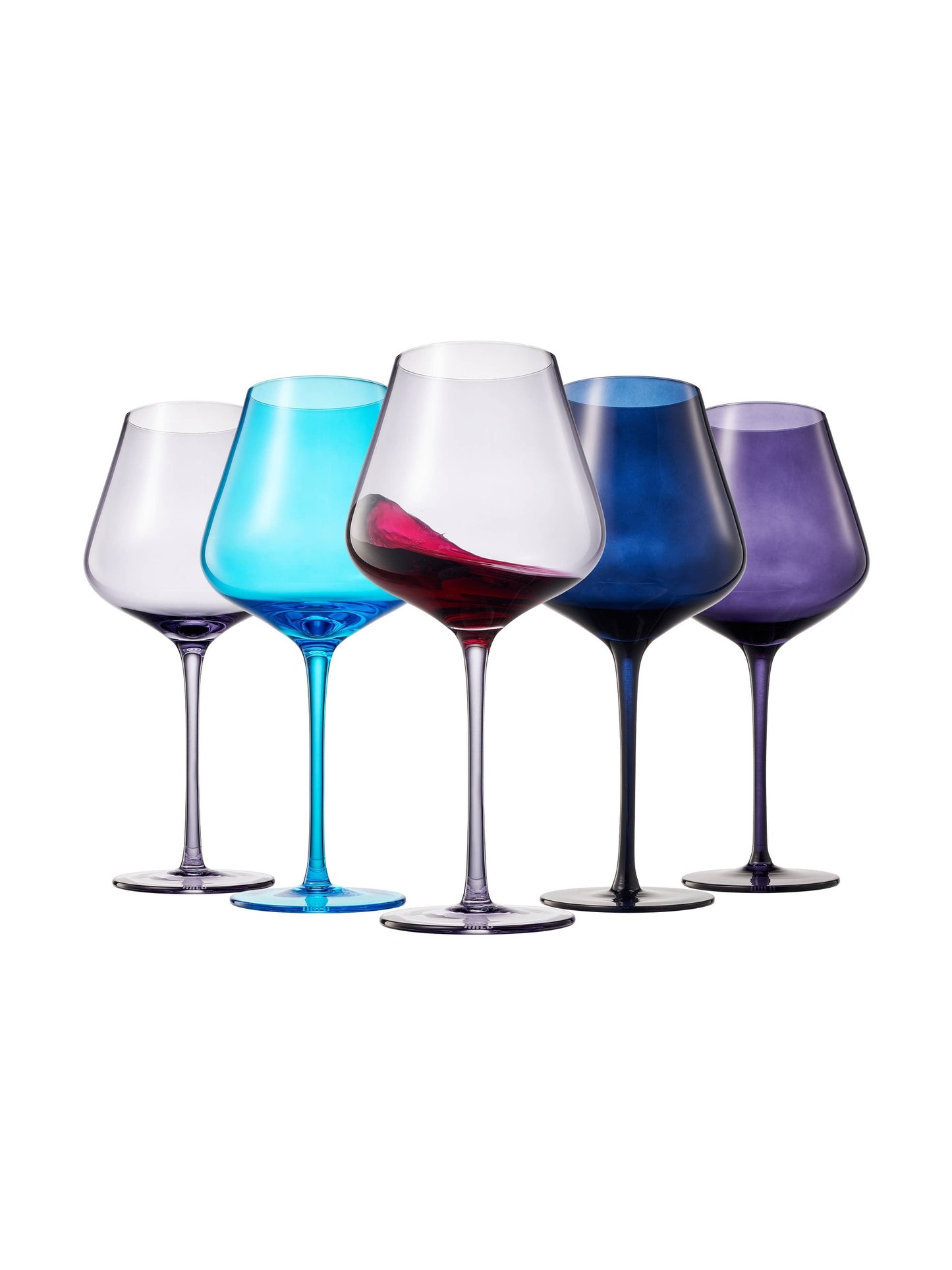 Colors of Santorini, City Wine Glassware | Set of 5