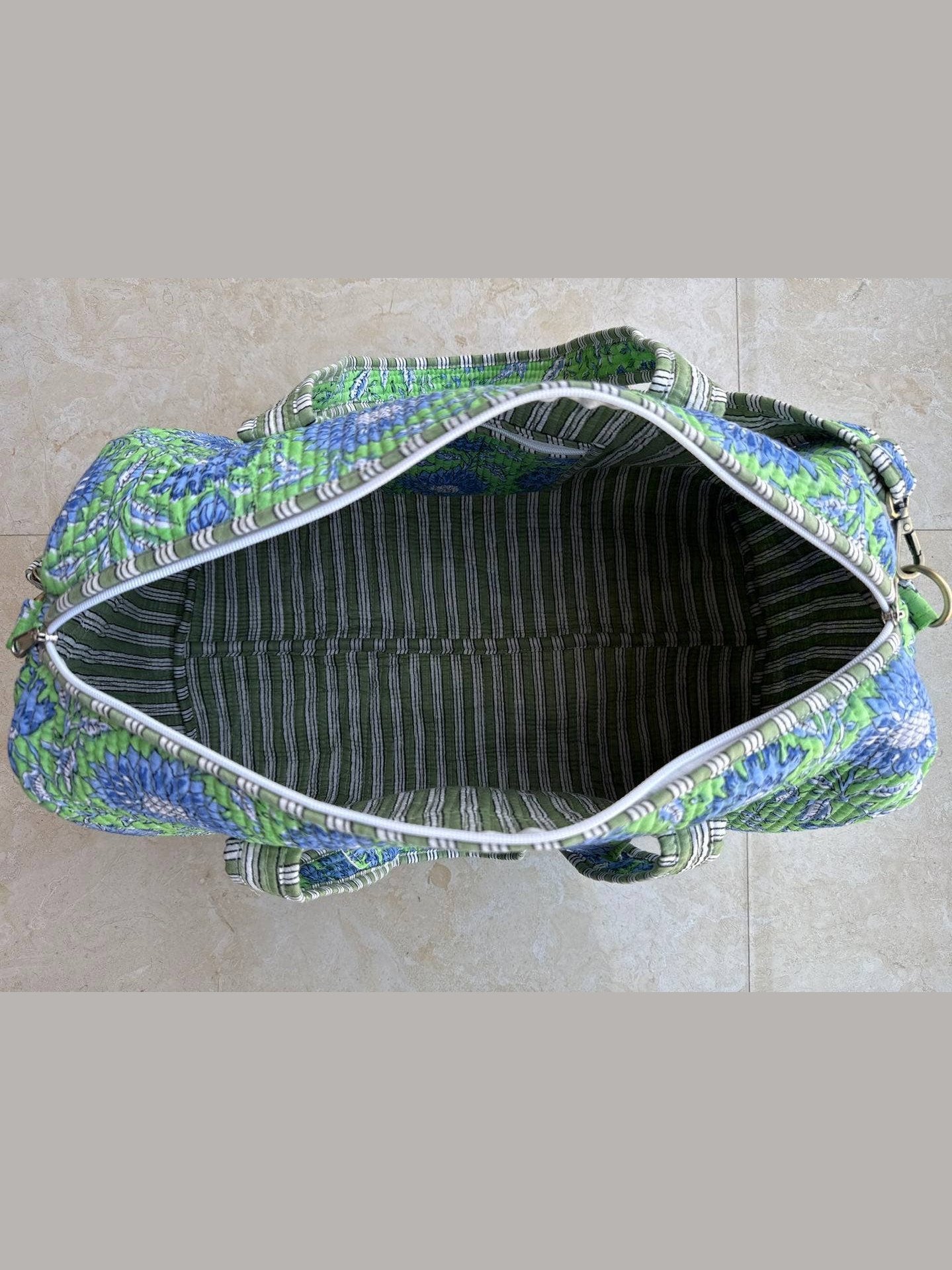 Alice Green and Blue Floral Duffel Bag