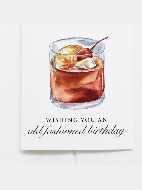 Old Fashioned Birthday Bourbon Greeting Card