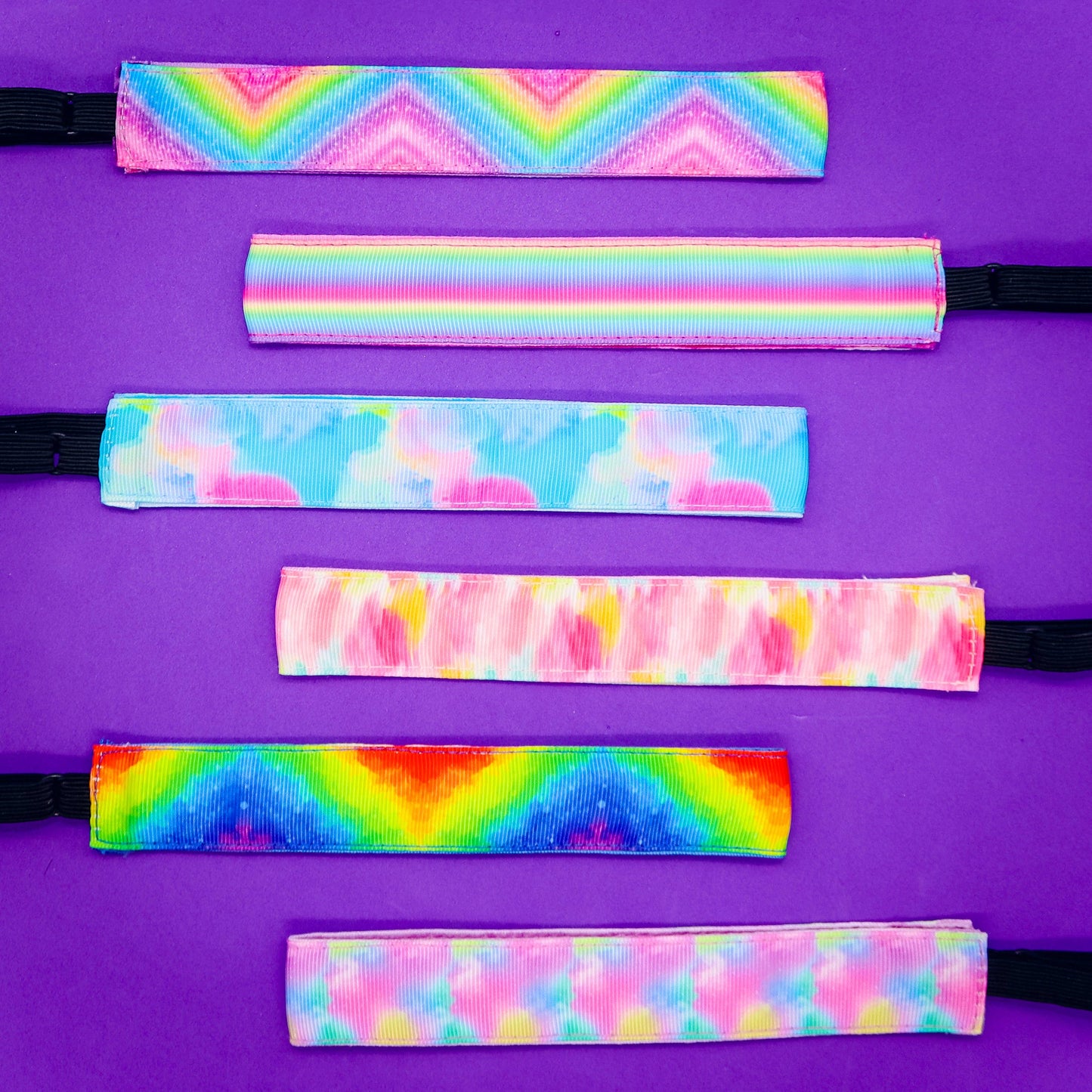 Adjustable No Slip Tie Dye Headbands - Fun & Secure Fit