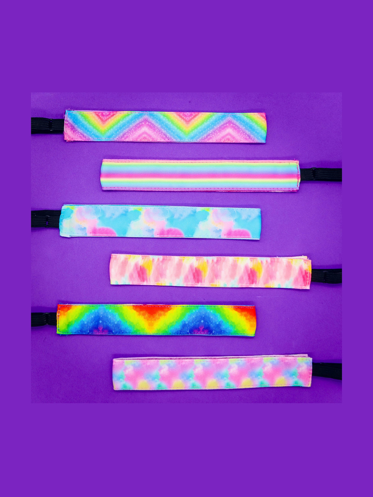 Adjustable No Slip Tie Dye Headbands - Fun & Secure Fit