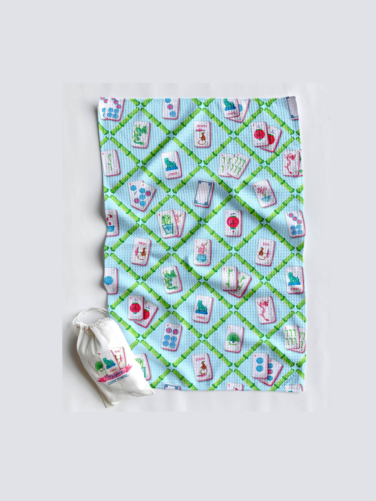 Mahjong Icons Artwork Waffle Towel