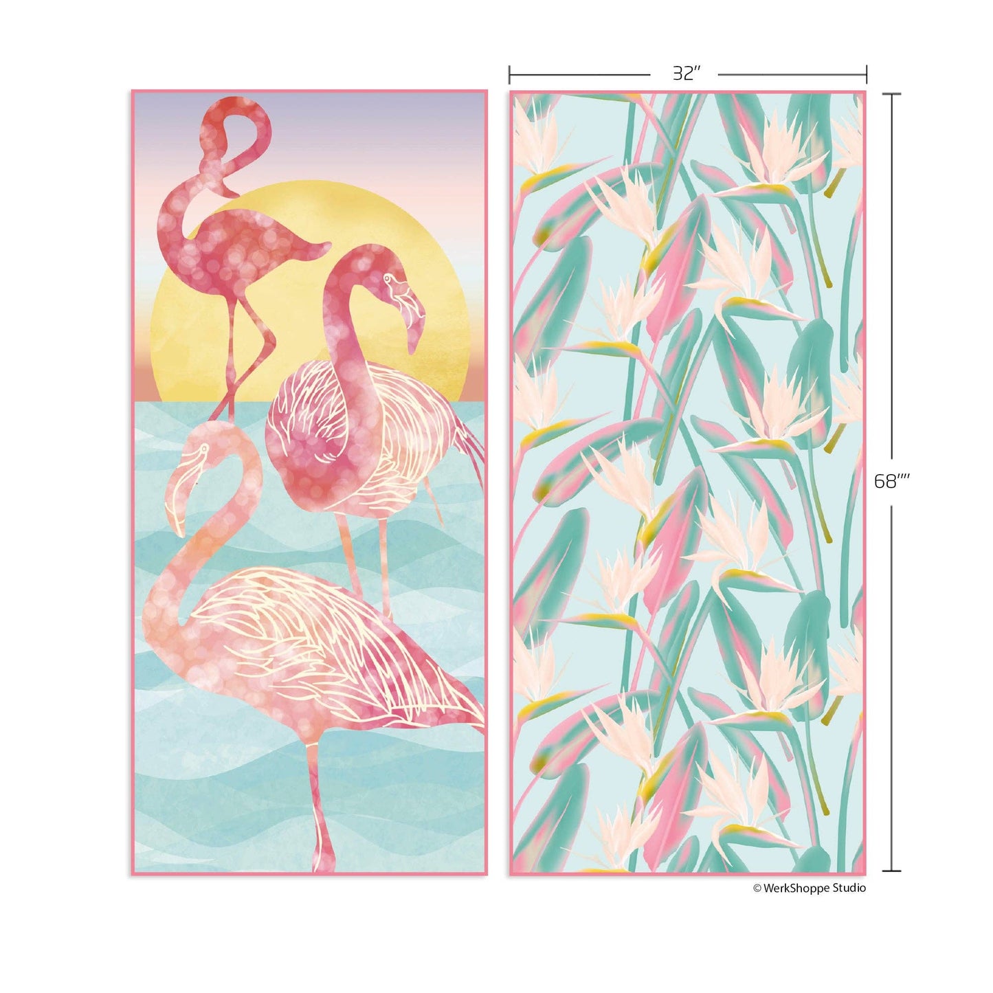 Flamingo Sunset Microfiber Beach and Pool Towel