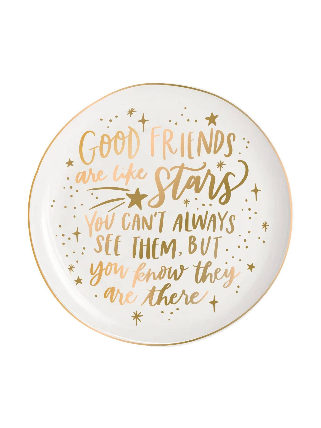 Round Ceramic Trinket Tray | Good Friends Are Like Stars
