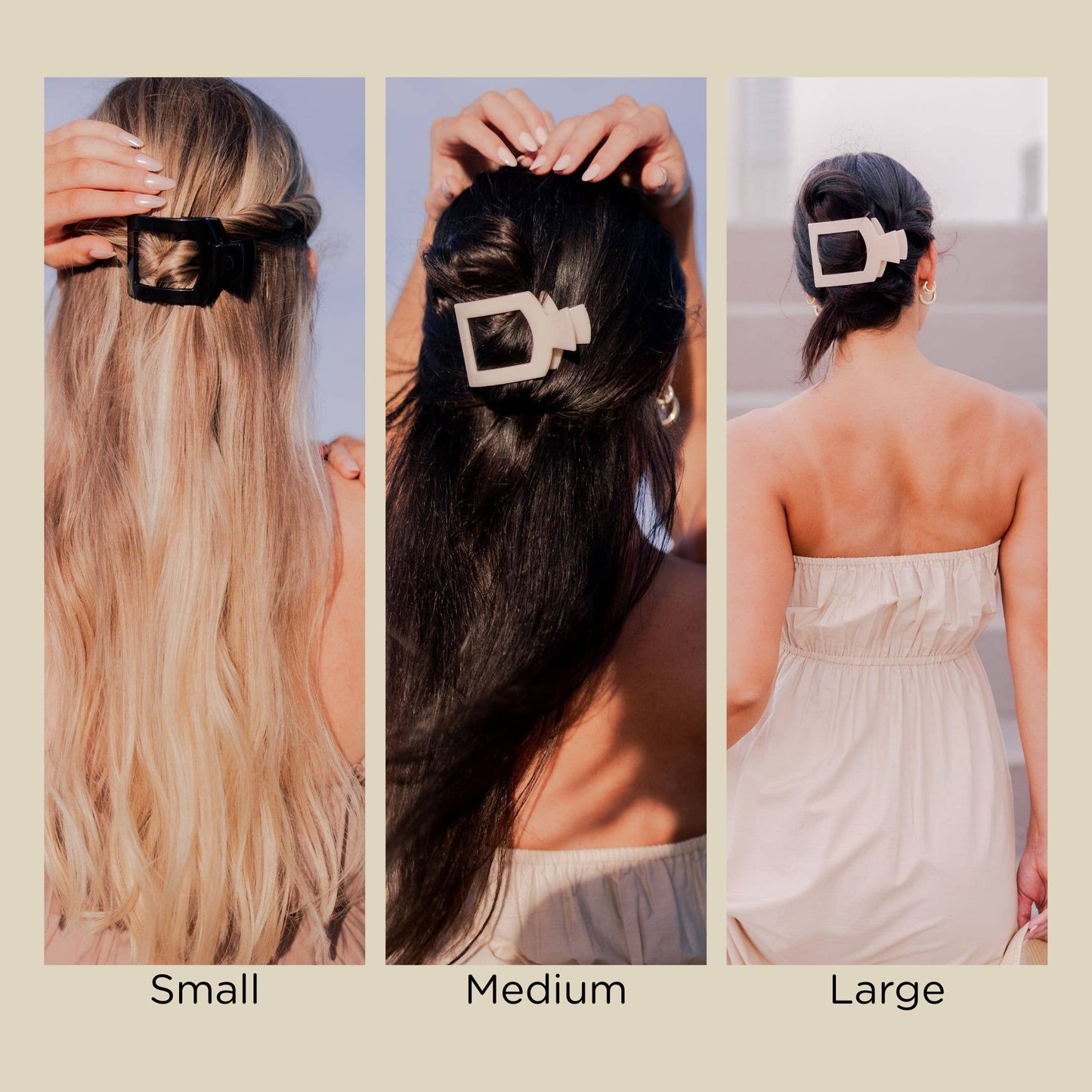Square Flat Hair Clip | Small | Coconut White