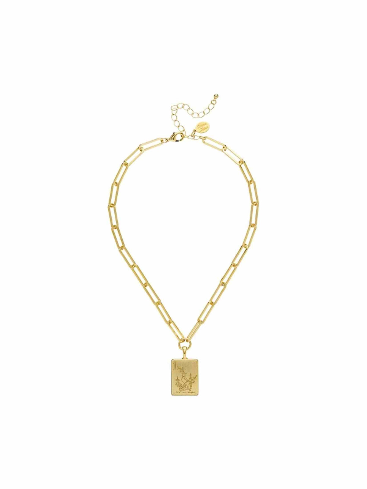 1 Bam Bird Mahjong Tile Paperclip Necklace