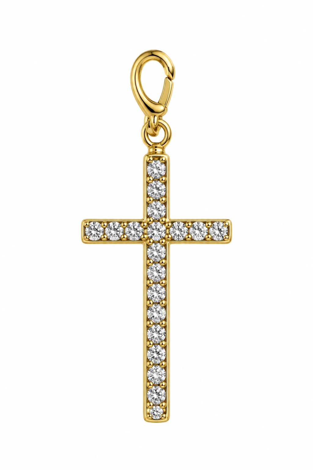 Sparkling Gold Cross Charm