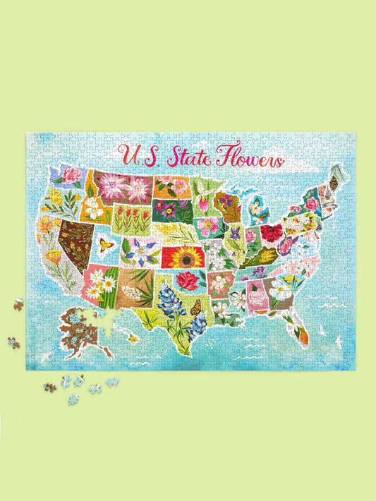 U.S. State Flowers 1000 Piece Puzzle