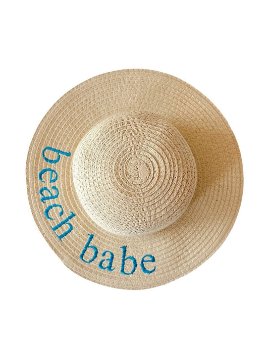 Wide Brim Woven Sunhat, Beach Babe