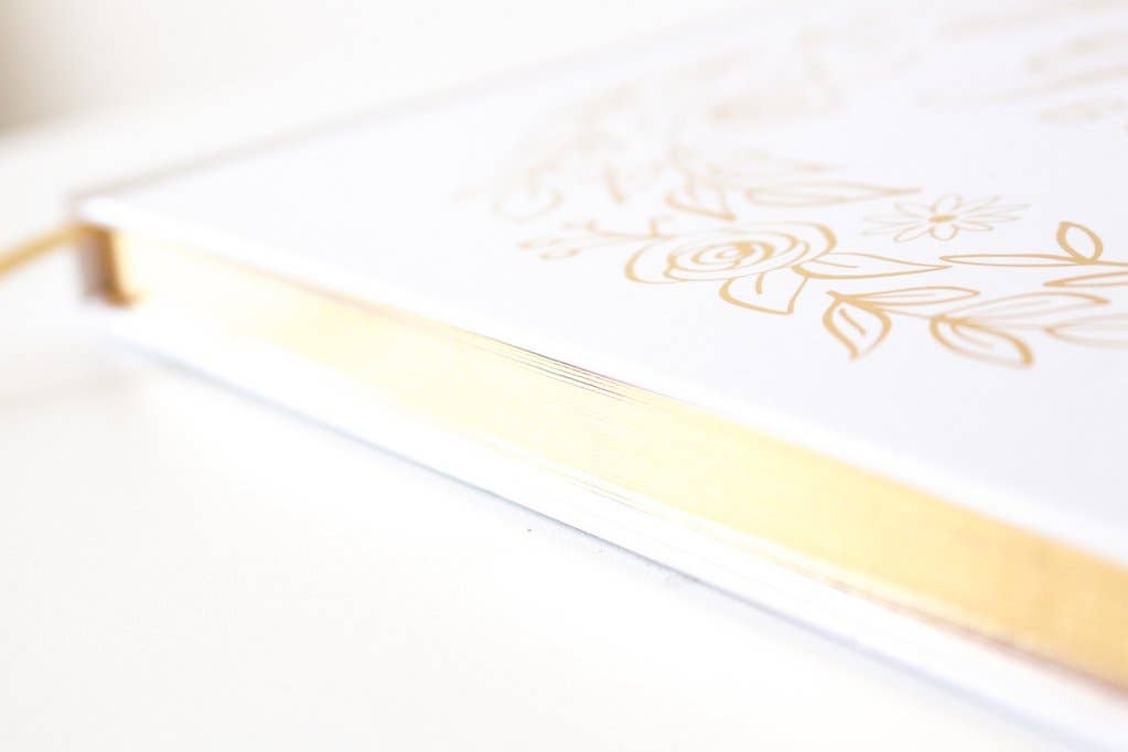Guest Book - Gold Floral