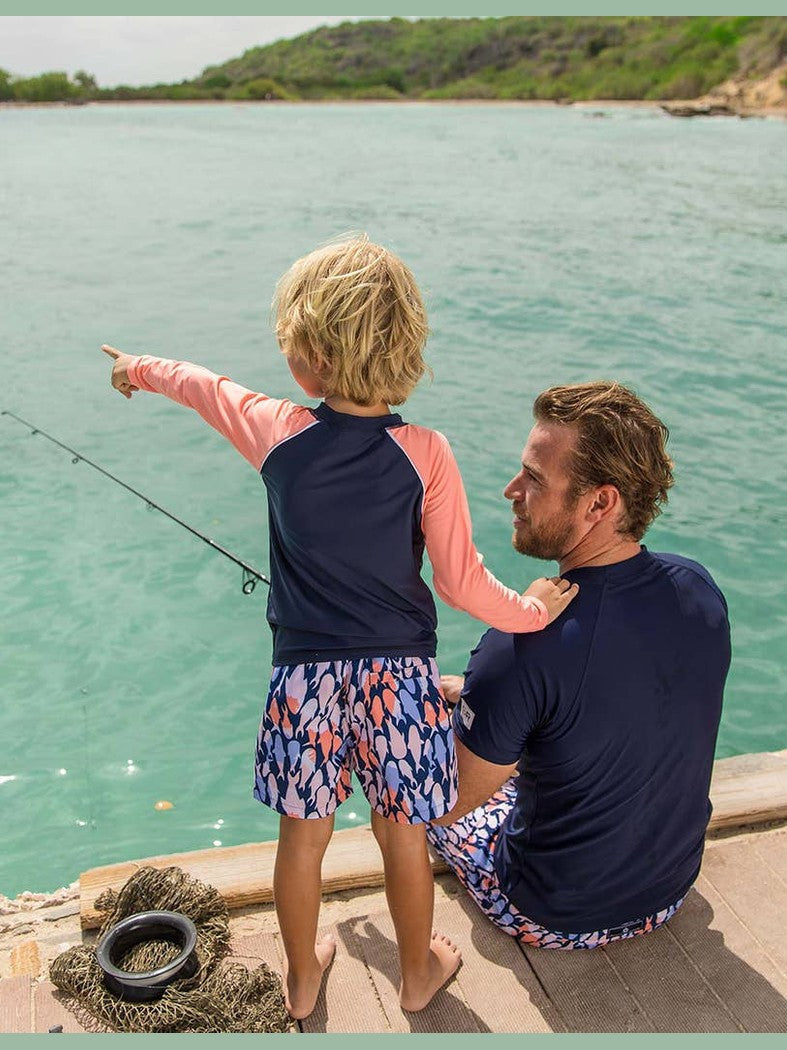 Mens Fish Frenzy Volley Board Shorts