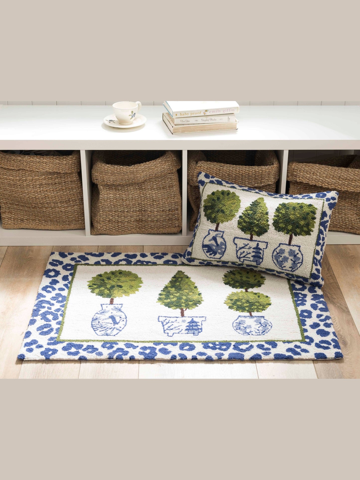 Leopard Print Topiary Hook Rug