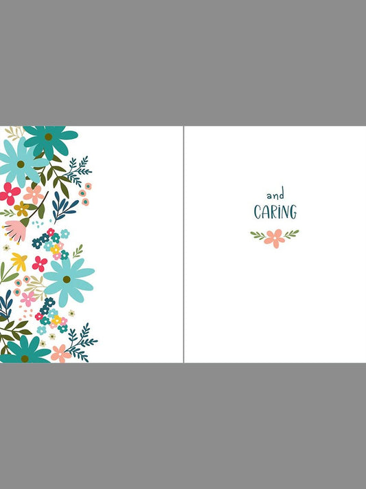 Thinking of You Greeting Card - Teal Flowers