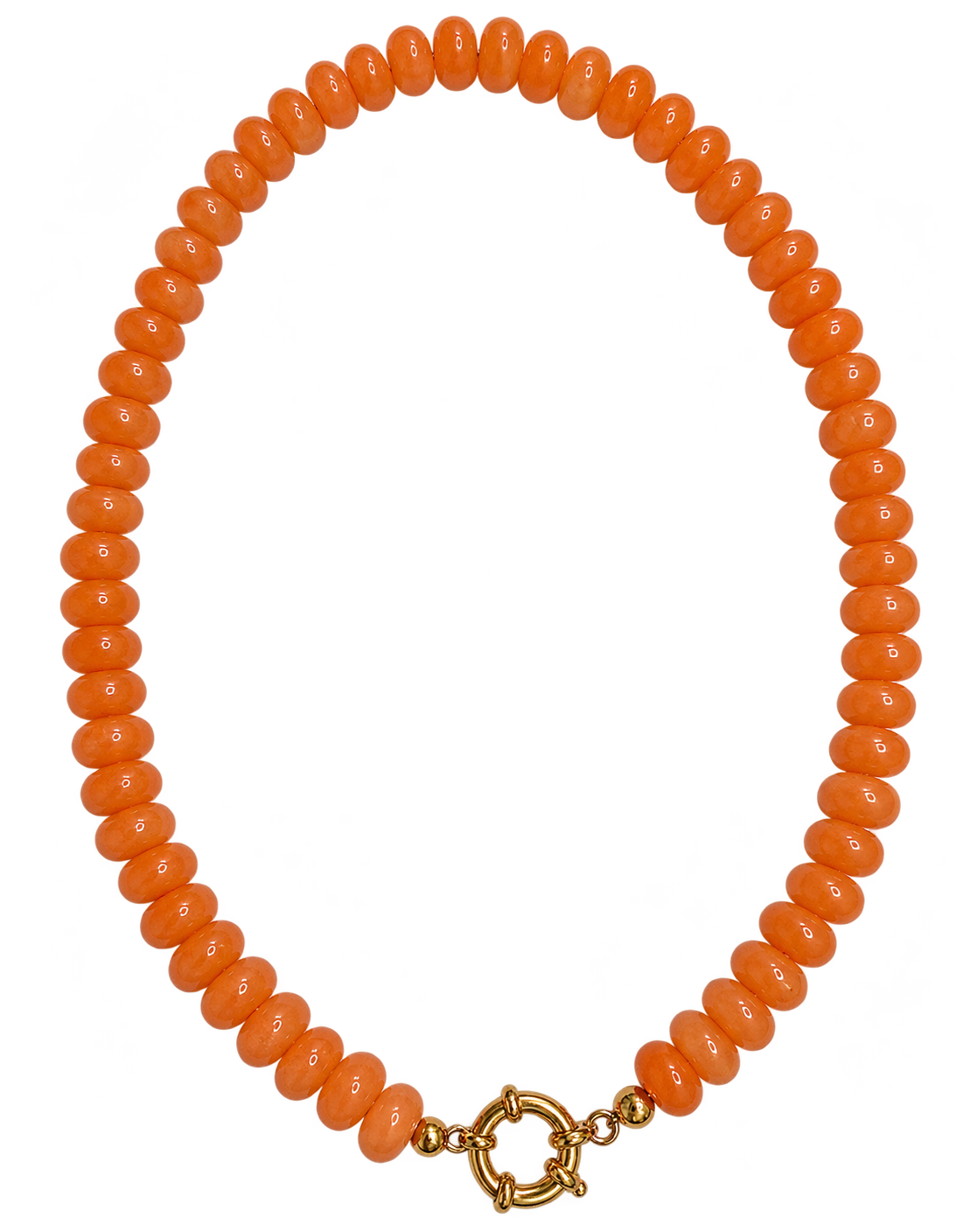Orange Beaded Gold Clasp Necklace