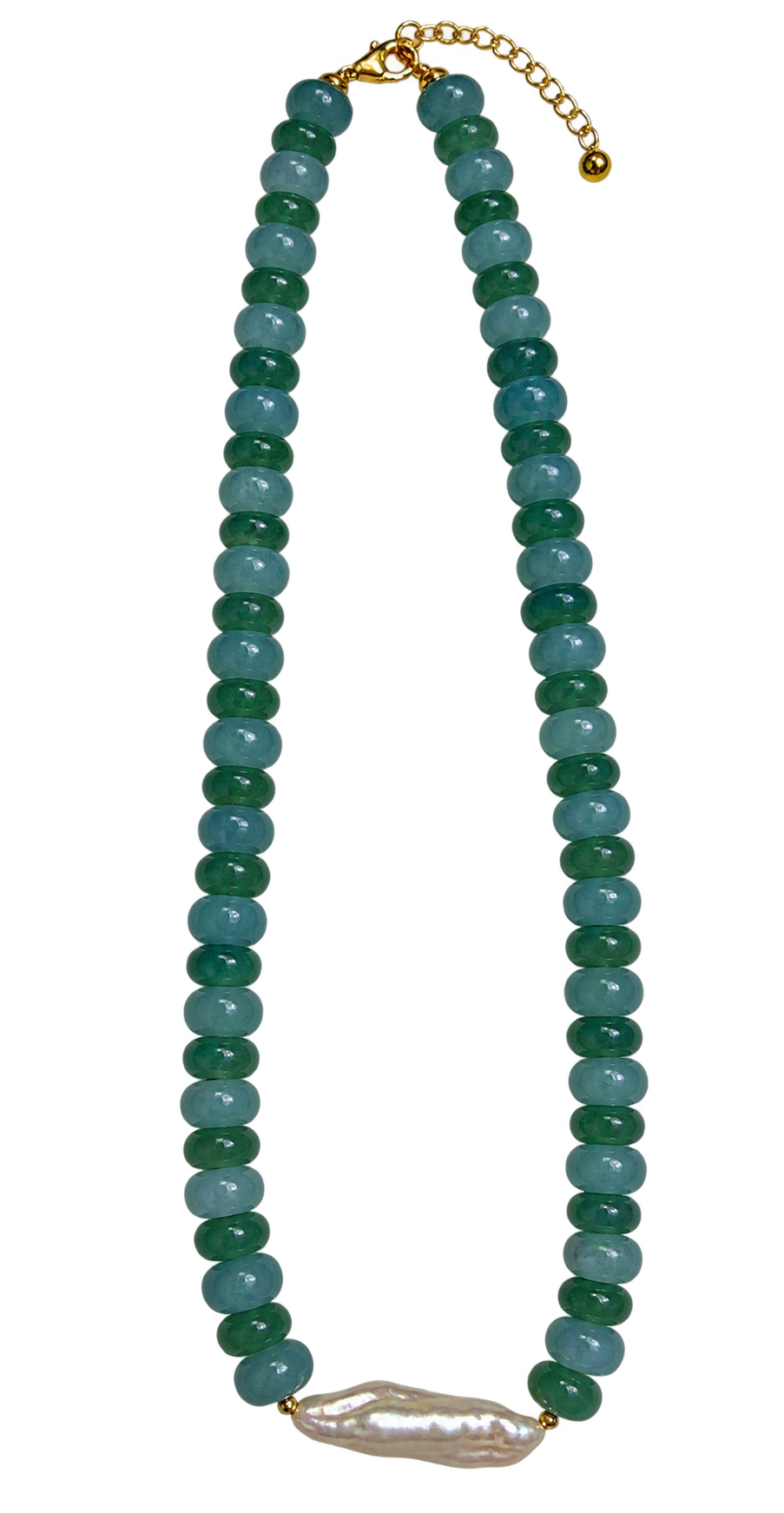 Coastal Teal Pearl Necklace