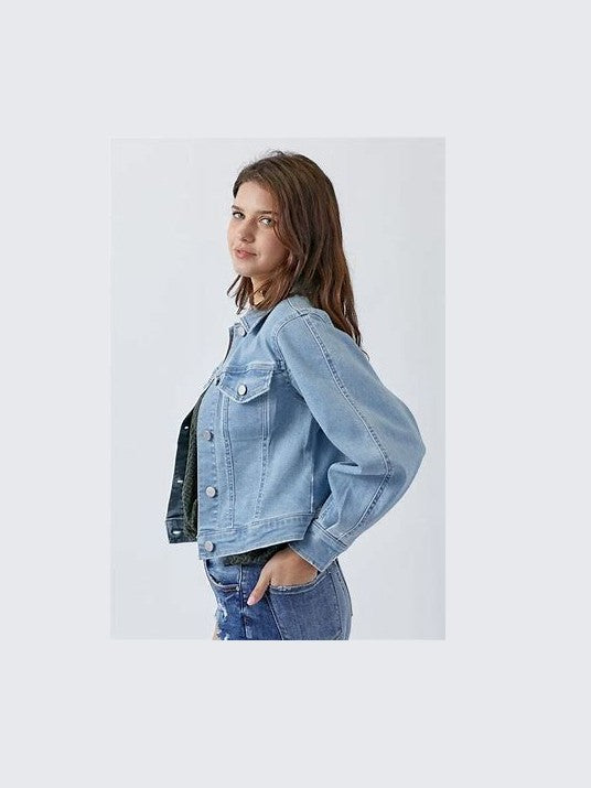Balloon Sleeve Denim Jacket