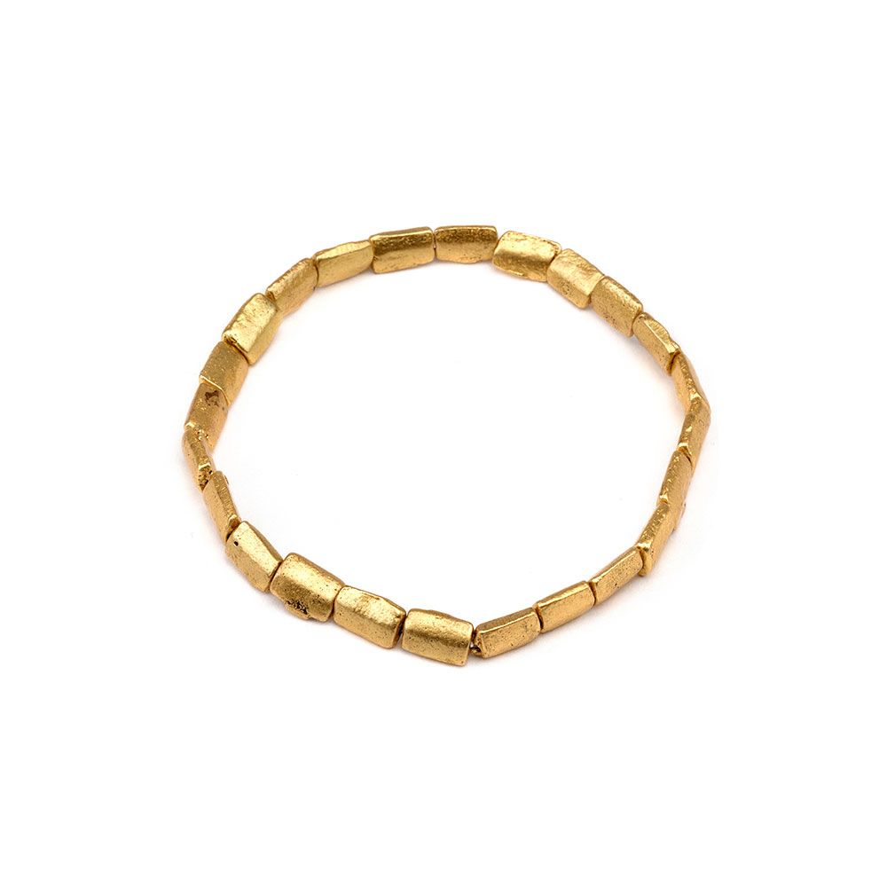 Elastic Rectangle Bracelet - Hand Hammered