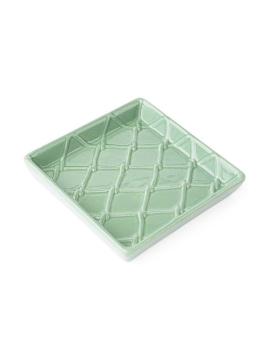 Green Textured Ceramic Beverage Napkin Holder