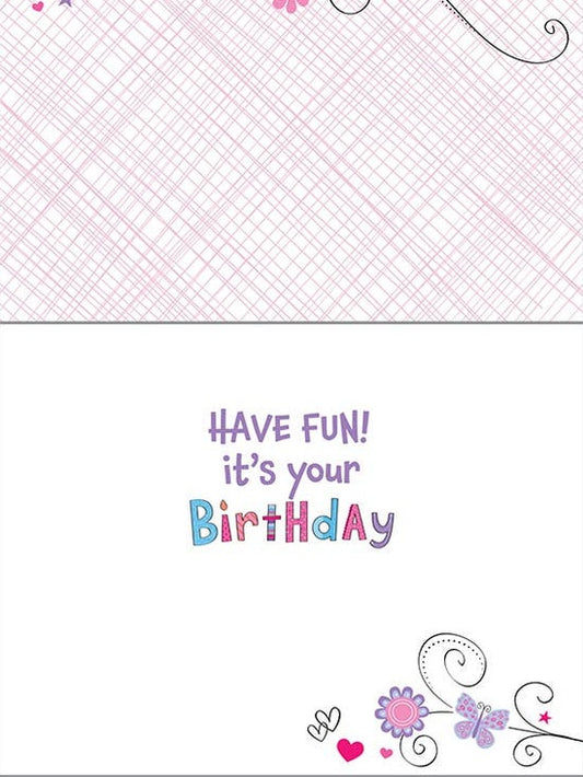 Birthday Greeting Card - Kids - Pink Birthday Girl