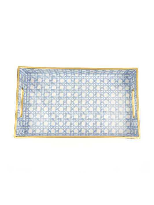 Blue Cane Vanity Tray