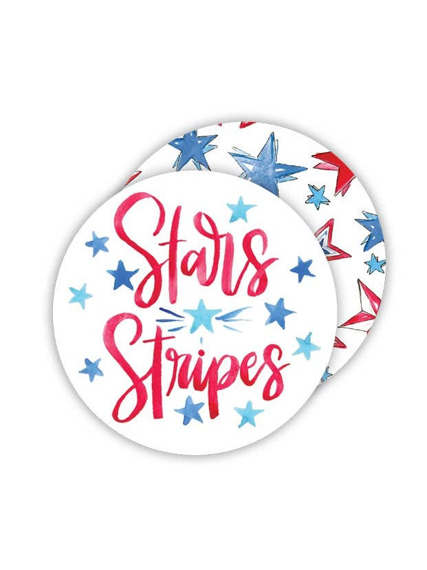 Handpainted Stars and Stripes Round Coaster