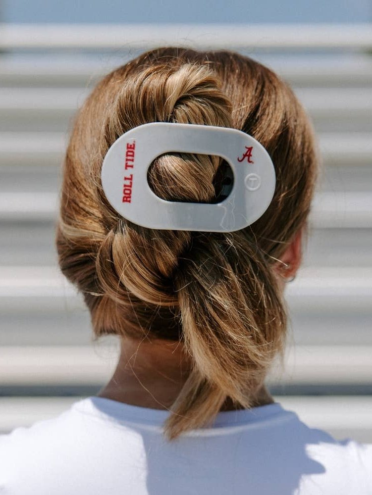 Flat Round Hair Clip | Large | Roll Tide!