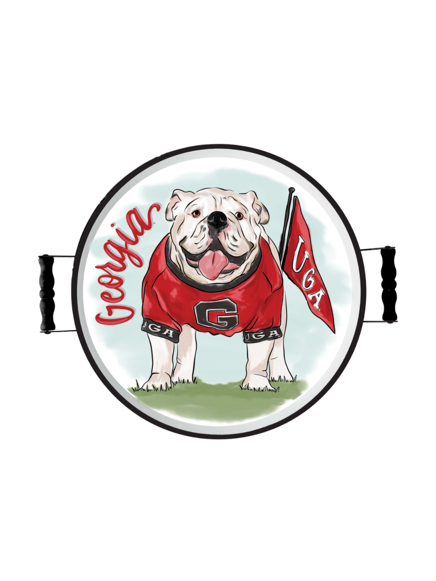 Georgia Mascot Enamel Tray